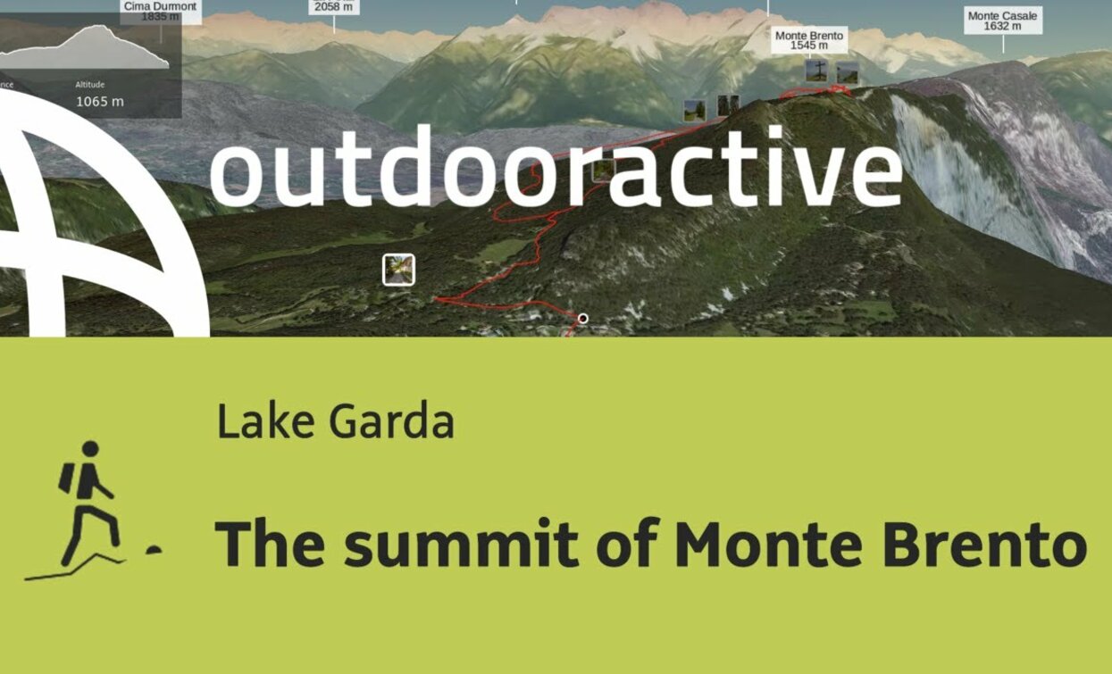 mountain hike at Lake Garda: The summit of Monte Brento | © Outdooractive – Flyover Videos