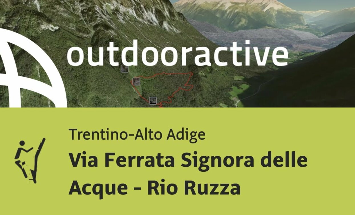 via ferrata in Trentino-Alto Adige: Via Ferrata Signora delle Acque - Rio Ruzza | © Outdooractive – Flyover Videos